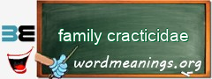 WordMeaning blackboard for family cracticidae